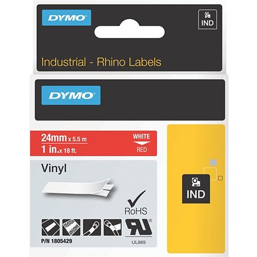 DYMO 1805429 White On Red Color Coded Label