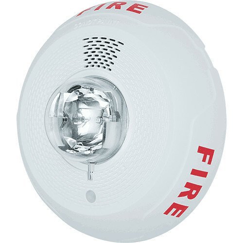 System Sensor PC2WL L-Series Indoor Selectable Output Horn Strobe, 2-Wire, Ceiling Mount, "FIRE" Marking, White (Replaces PC2WH)