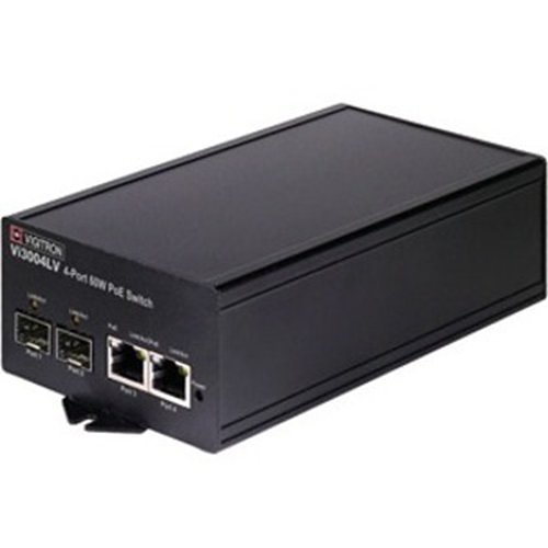 Vigitron 4-Port Fiber to Ethernet Layer 2 Network PoE Media Converter