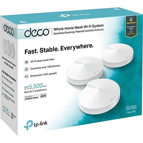 TP-Link DECO M5 AC1300 Whole Home Mesh Wi-Fi System, 3-Pack