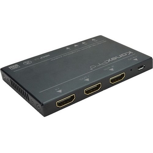 Kanex SP-1X2SL18G Ultraslim 4K HDMI 1x2 Splitter with 4:4:4 Color Space & 18G, Single Splitter, HDCP 2.2 Compliant. Black