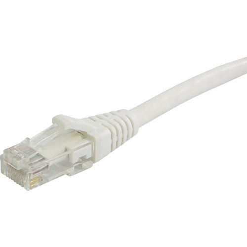 Lynn Electronics ECAT5-4PR-01-WHB Optilink Cat5e UTP Stranded with Molded Boots Patch Cable, White, 1'