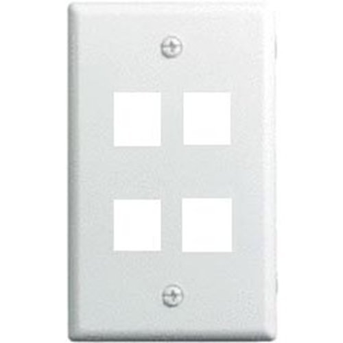On-Q WP3404-WH-10 1-Gang, 4-Port Wall Plate, 10-Pack,White