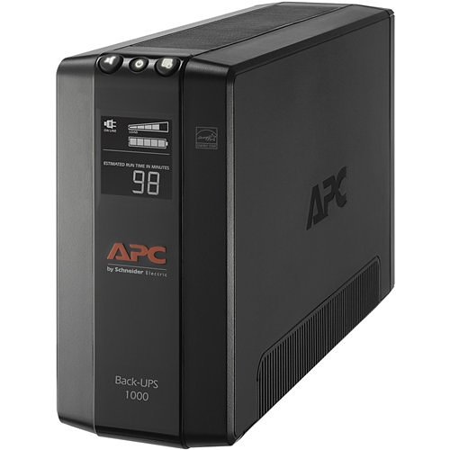 APC BX1000M Back UPS 1000, 1000VA, 120V, Compact Tower, AVR, LCD, Eight NEMA Outlets (4 Surge)