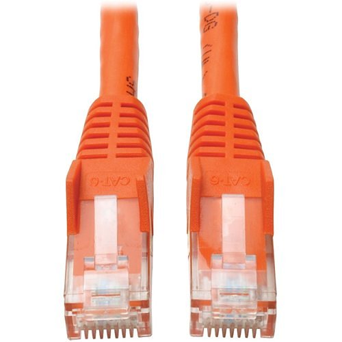 Tripp Lite Cat6 GbE Gigabit Ethernet Snagless Molded Patch Cable UTP Orange RJ45 M/M 50ft 50'