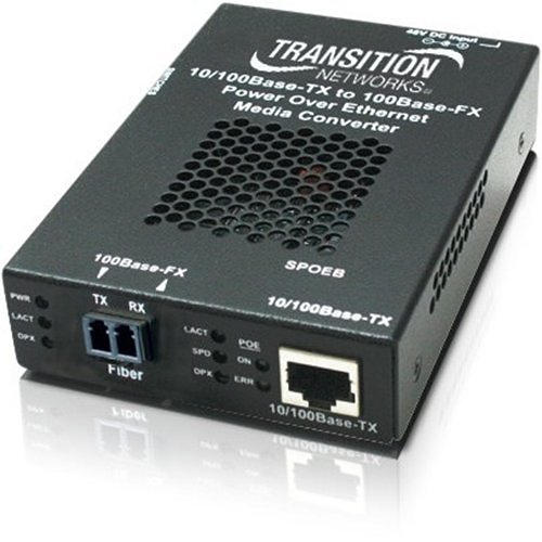 Transition Networks Stand-Alone Fast Ethernet POE Media Converter