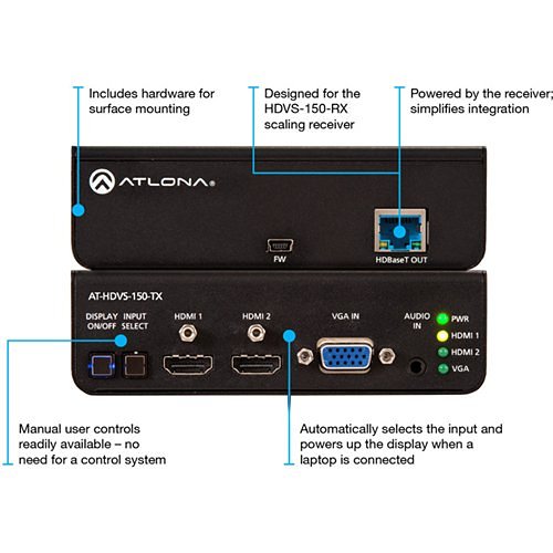 Atlona AT-HDVS-150-KIT HDBaseT TX/RX with Three-Input Switcher