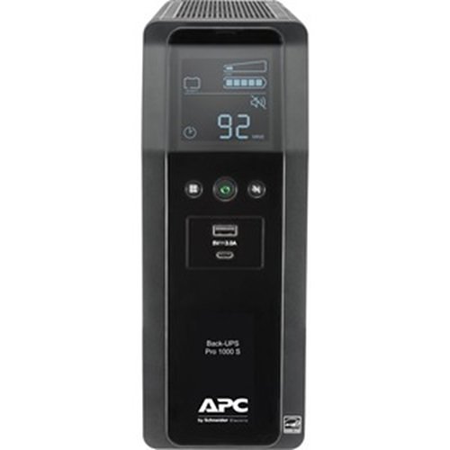 APC BR1000MS Pro 1000S Back-UPS, 1000VA, SineWave, 10 Outlets, 2 USB Charging Ports, AVR, LCD interface