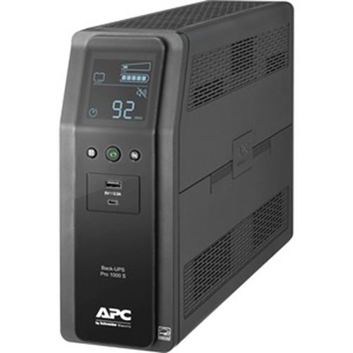 APC BR1000MS Pro 1000S Back-UPS, 1000VA, SineWave, 10 Outlets, 2 USB Charging Ports, AVR, LCD interface