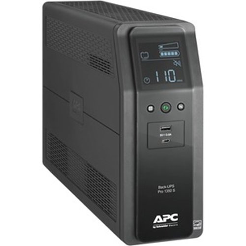 APC BR1350MS Back UPS PRO BR 1350VA, SineWave, 10 Outlets, 2 USB Charging Ports, AVR, LCD interface