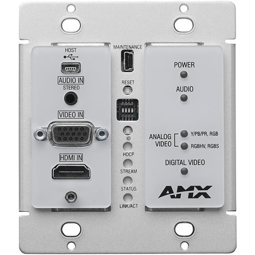 AMX NMX-ENC-N2315-WP N2300 Series 4K UHD Video Over IP Decor Style Wallplate Encoder with KVM, PoE, White