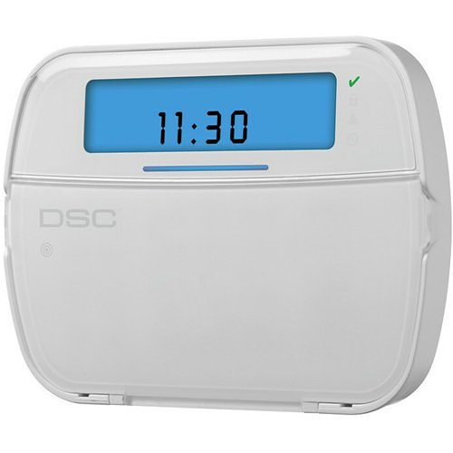 DSC HS2ICN 128-Zone Icon Hardwired Keypad, Blue LCD Display, Input/Output Terminal