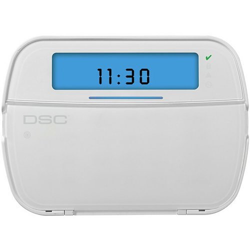 DSC HS2ICN 128-Zone Icon Hardwired Keypad, Blue LCD Display, Input/Output Terminal