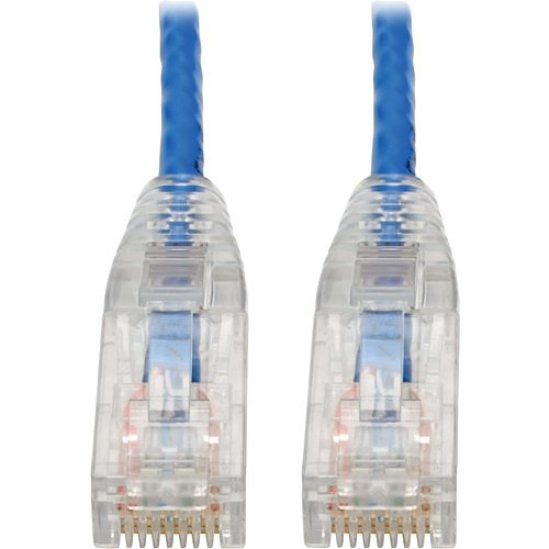 Tripp Lite CAT6 UTP Patch Cable (Rj45) - M/M Gigabit Snagless Molded Slim Blue 8 In.