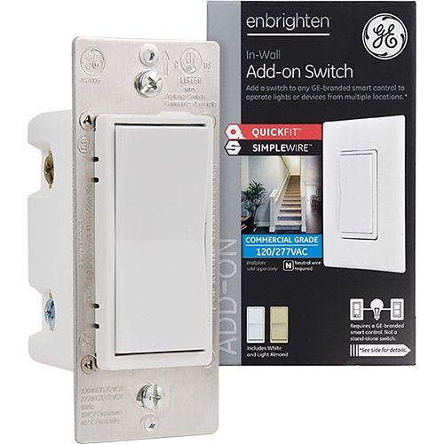 GE Add-On Switch with QuickFit and SimpleWire, White
