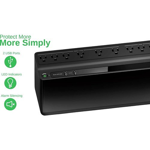 APC BE850G2 Back-UPS, 850VA, 120V, 2 USB Charging Ports, 6 NEMA 5-15R and 3 NEMA 5-15R Surge Outlets