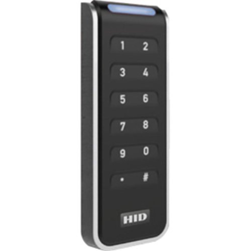 HID 20KNKS-00-000000 Signo 20K Mullion Contactless Smartcard Keypad Reader, 125 kHz, 13.56 MHz and 2.4 GHz, OSDP/Wiegand, Mobile Ready, Pigtail, Standard Profile, Standard Configuration, Black/Silver