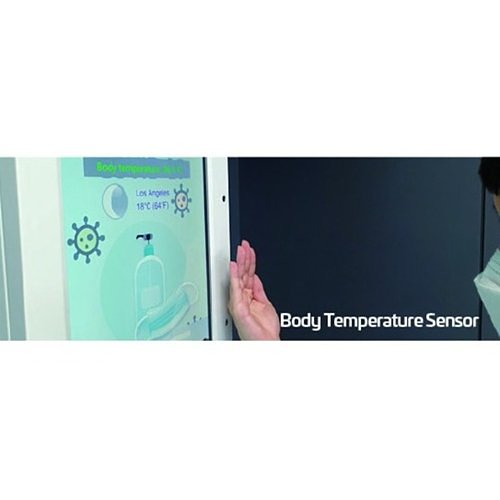 Orion Images 21HSDKR 21.5 in. Temperature Sensing Kiosk With Hand Sanitizer