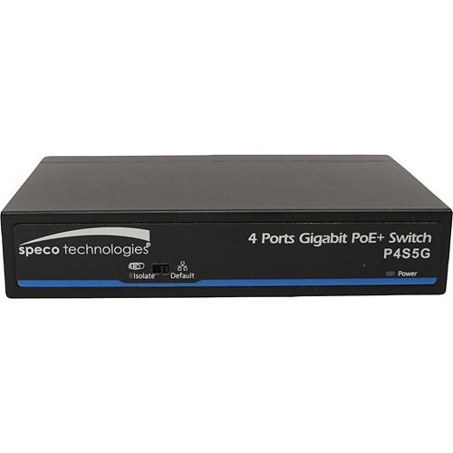 Speco 5 Port Gigabit Network Switch (4 ports PoE, 1 port Uplink)