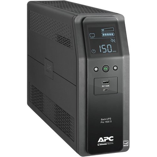 APC BR1500MS2 Back-UPS Pro 1500S, 1500VA, 120V, Sinewave, AVR, LCD, Two USB Charging Ports, 10 NEMA Outlets (Four Surge)