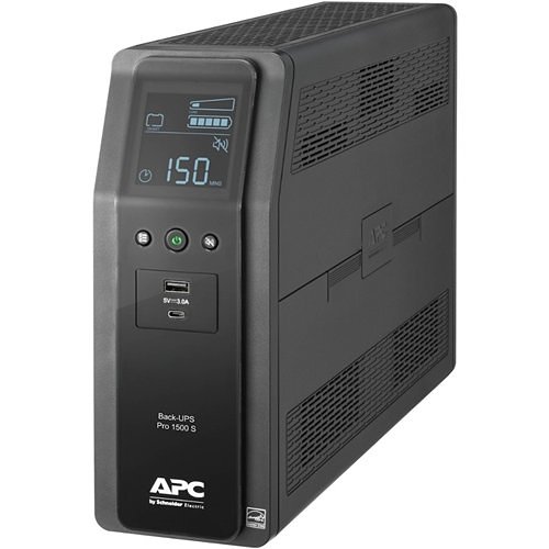 APC BR1500MS2 Back-UPS Pro 1500S, 1500VA, 120V, Sinewave, AVR, LCD, Two USB Charging Ports, 10 NEMA Outlets (Four Surge)