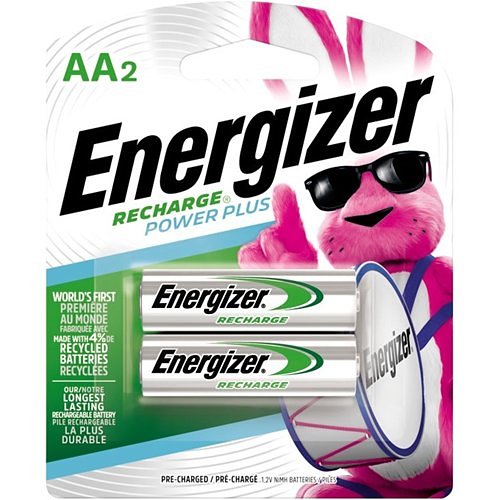 Energizer Recharge Power Plus Rechargeable AA Batteries, 2 Pack