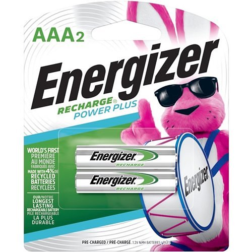 Energizer Recharge Power Plus Rechargeable AAA Batteries, 2 Pack