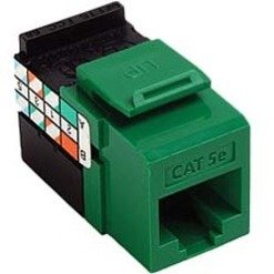 Leviton 5G108-RV5 GigaMax Cat 5e QuickPort Jack, Green