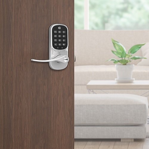 Yale YRL216-ZW2-619 Assure Lever Push Button Keypad Lever Lock with Z-Wave Plus, Satin Nickel