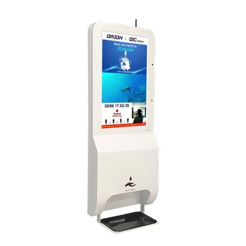 Orion Images 21HSDKR 21.5 in. Temperature Sensing Kiosk With Hand Sanitizer