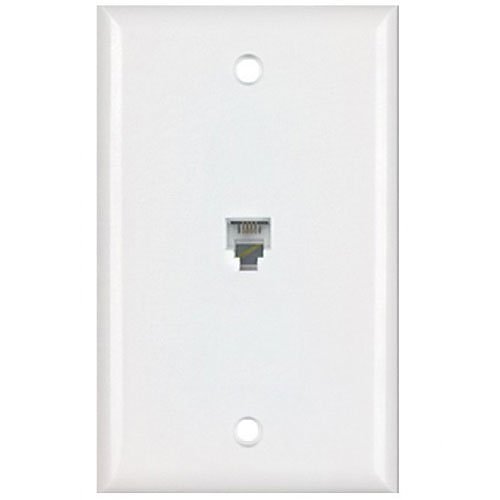 DataComm 20-1512 Color-Rite Phone Plate, Single Gang, White