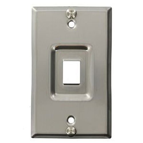 Belden AX104126 Recessed Wall Mount Phone Plate, One Port, Stainless Steel
