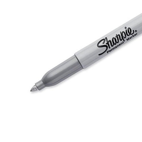 Sharpie 39108PP Fine Point Metallic Permanent Marker, Silver, 2-Pack