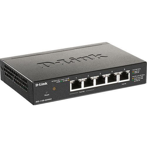 D-Link DGS-1100-05PDV2 5-Port Gigabit PoE Smart Managed Switch and PoE Extender