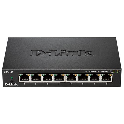 D-Link DGS-108 8 Port Gigabit Unmanaged Metal Desktop Switch