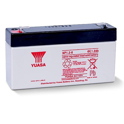 YUASA NP Series NP1.2-6 Valve Regulated Lead-Acid Battery SLA 6V 1.2Ah 
