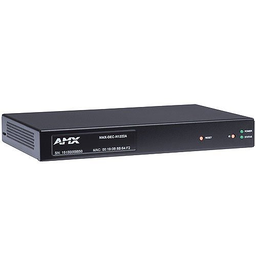 AMX NMX-DEC-N1222A N1000 Series Stand Alone Minimal Proprietary Compression Video Over IP Decoder with PoE, AES67 Compatible