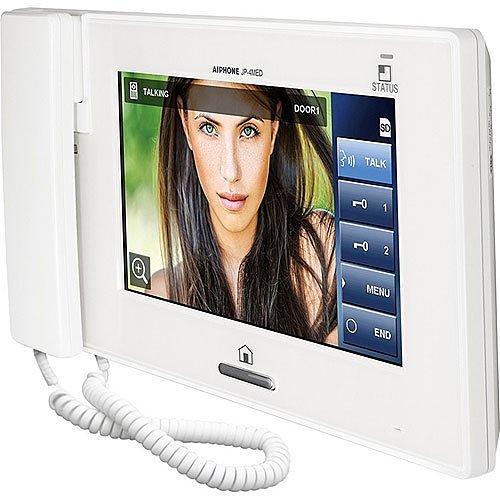 Aiphone JPS-4AEDF 7" Touchscreen Flush Video Intercom Set, 3-Piece, Includes JP-DVF, JP-4MED, PS-2420UL, Vandal Resistant