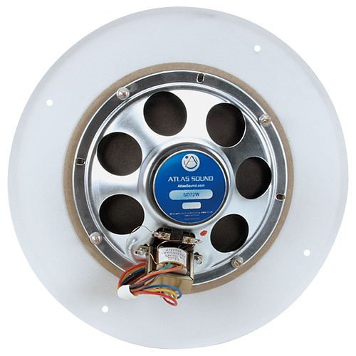 AtlasIED SD72W 8" Dual-Cone In-Ceiling Speaker with 25V, 70V 5W Transformer and 62-8 Baffle