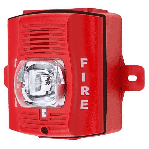 System Sensor P2RHK-120 Outdoor 120V Selectable Output Horn Strobe, "FIRE" Marking, Red