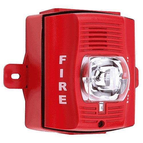 System Sensor P2RHK-120 Outdoor 120V Selectable Output Horn Strobe, "FIRE" Marking, Red