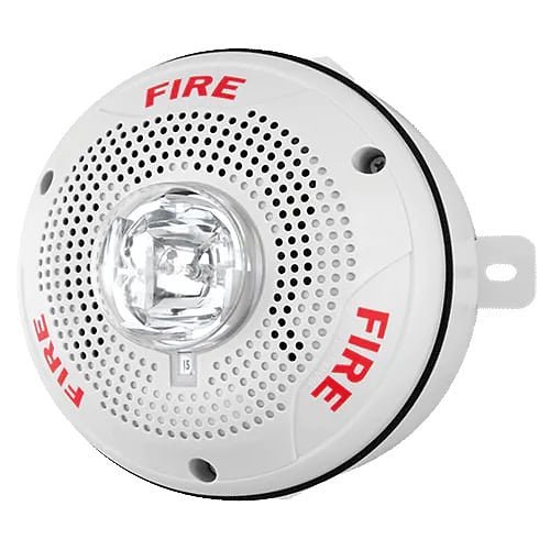 System Sensor SPSCWK SpectrAlert Advance Speaker Strobe, Ceiling Mount, Standard CD, "FIRE" Marking, White