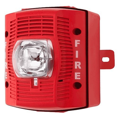 System Sensor SPSRK SpectrAlert Advance Red Outdoor Speaker Strobe, Standard CD, "FIRE" Marking