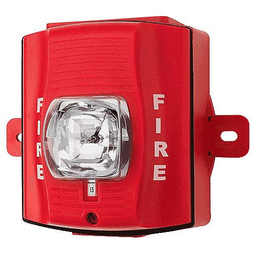 System Sensor SRK SpectrAlert Advance Outdoor Strobe, Standard CD, "FIRE" Marking, Red