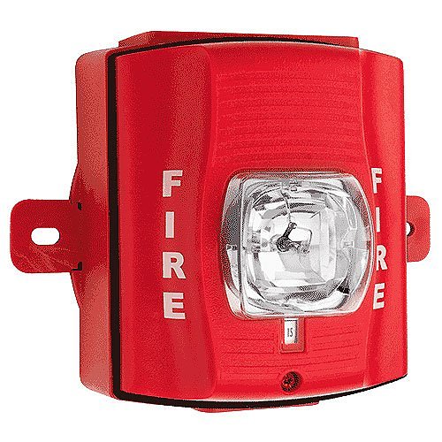 System Sensor SRK SpectrAlert Advance Outdoor Strobe, Standard CD, "FIRE" Marking, Red