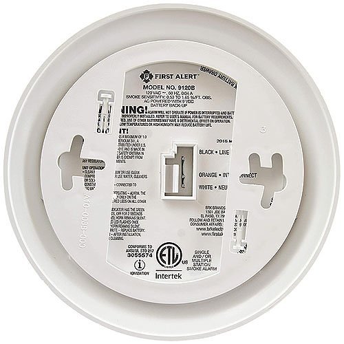 BRK 9120B 120VAC/DC Smoke Alarm, 9V Battery Backup