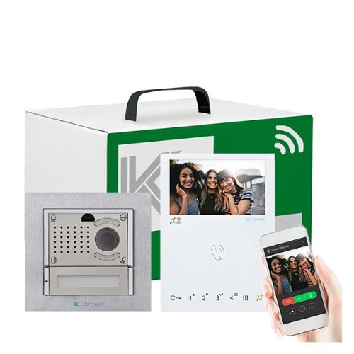 Comelit 8561IV Ikall Kit and Mini HF Wi-Fi, ViP System, Video Door Phone Mini Wi-Fi Entrance Kit