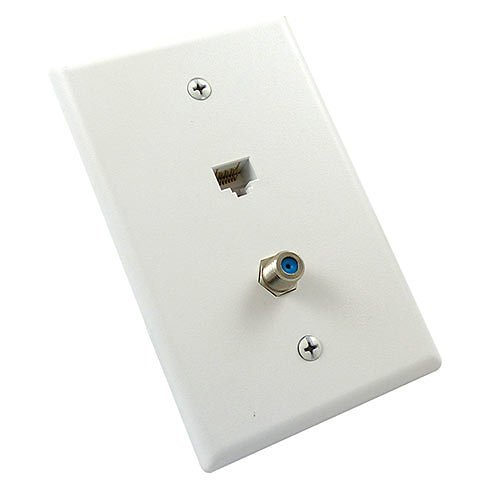 Primex 125-1237-WT Oversize Wall Plate, 2-port, with Coax and Cat6, White