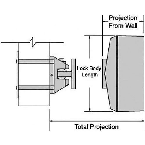 Edwards Signaling 1505-AQN5 Flush Wall Mounted Electromagnetic Door Holder, Short Catch Plate, 24VAC/DC, 120VAC