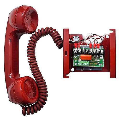 Edwards Four State Remote Telephone Handset Station - Red, 5' Coiled Cord